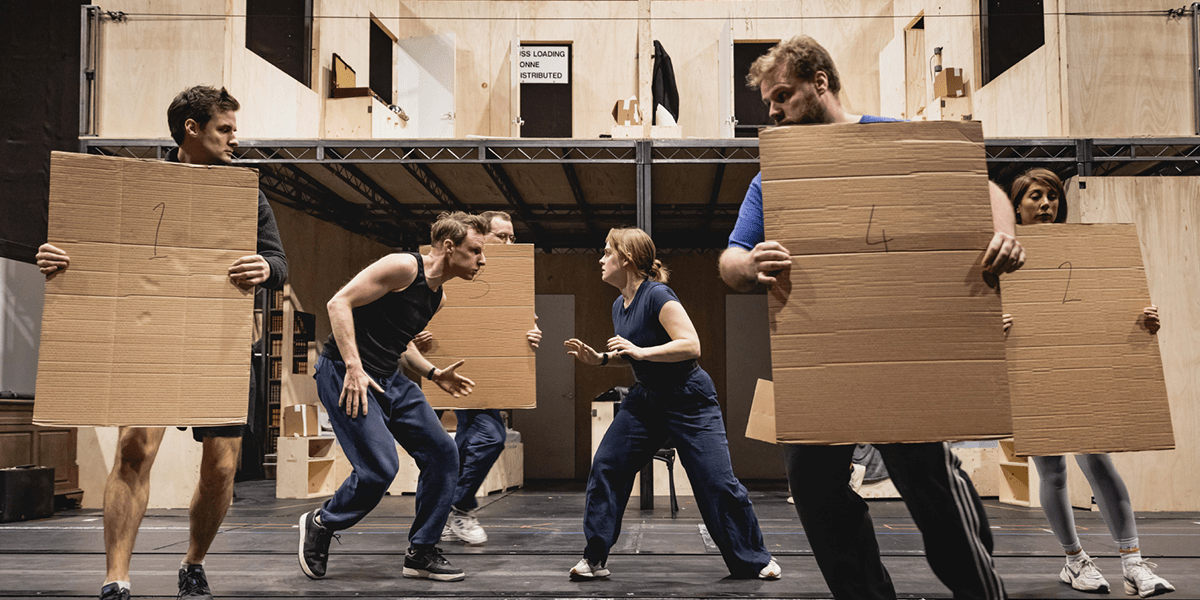 The Comedy About Spies rehearsal image ft. Dave Hearn Ashley Tucker c Mark Senior 1200x600 1 2
