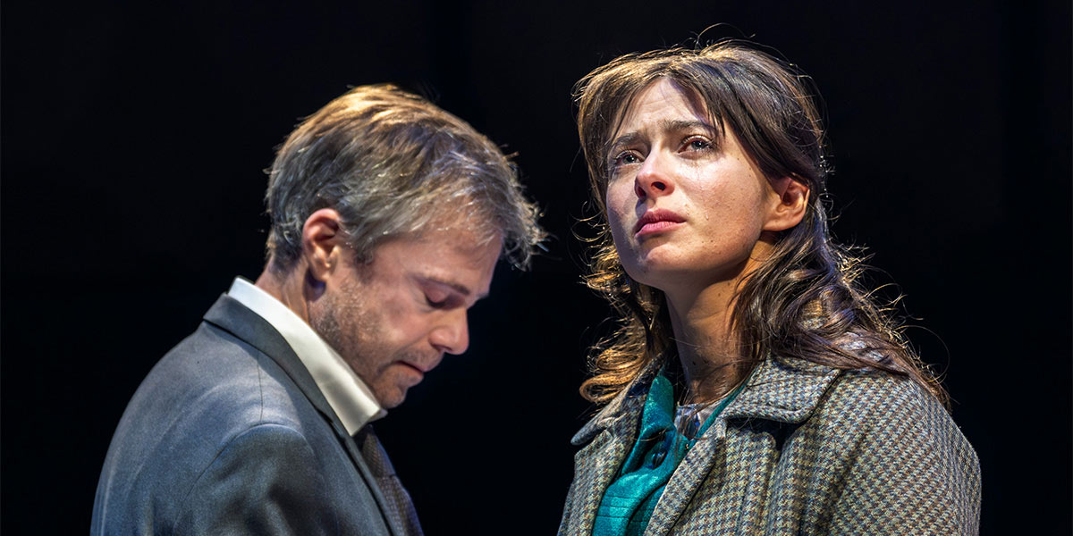 Rory Keenan and Agnes O'Casey perform a scene from "The Spy Who Came In From The Cold.