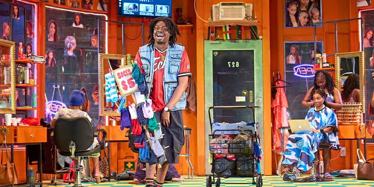 Jajas Dolapo Oni, Demmy Ladipo, Karene Peter, and Jadesola Odunjo pose together at Jaja’s African Hair Braiding.