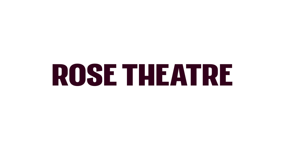 Red and white logo of the Rose Theatre, featuring a stylised rose and the theatre's name.