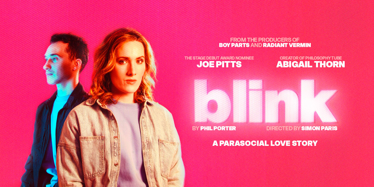 A vibrant graphic featuring the word "Blink" in bold, stylised letters against a colourful abstract background.